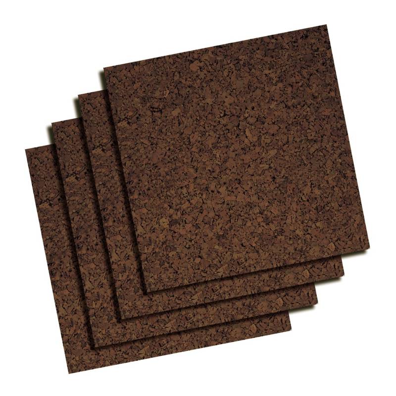 Quartet Cork Bulletin Board Tiles, 12in x 12in, Dark Finish Brown, Pack Of 4 (Min Order Qty 2) MPN:101Q