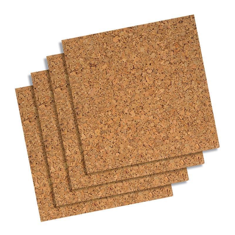 Quartet Cork Unframed Bulletin Board Wall Tiles, 12in x 12in, Natural Brown, Pack Of 4 (Min Order Qty 5) MPN:102