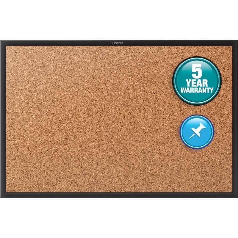 Quartet Classic Cork Bulletin Board, 18in x 24in, Aluminum Frame With Black Finish (Min Order Qty 2) MPN:2301B