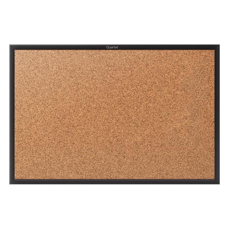 Quartet Classic Cork Bulletin Board, 36in x 60in, Aluminum Frame With Black Finish MPN:2305B