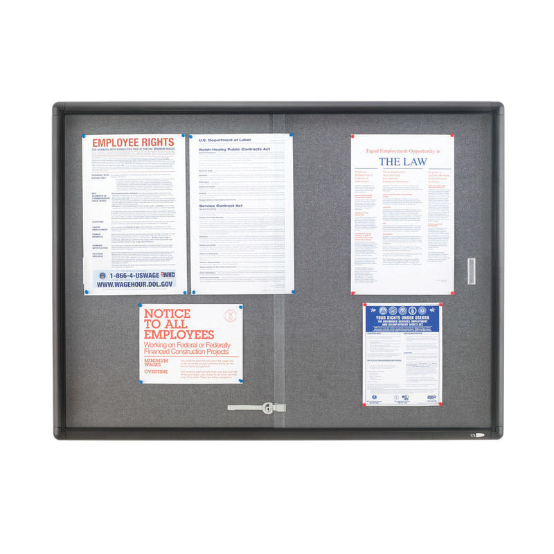 Quartet Enclosed Bulletin Board, 36in x 48in, Aluminum Frame With Black Finish MPN:2364S