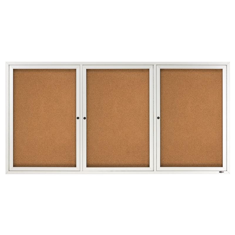 Quartet Classic Enclosed Cork Bulletin Board, 36in x 72in, Aluminum Frame With Silver Finish MPN:2366