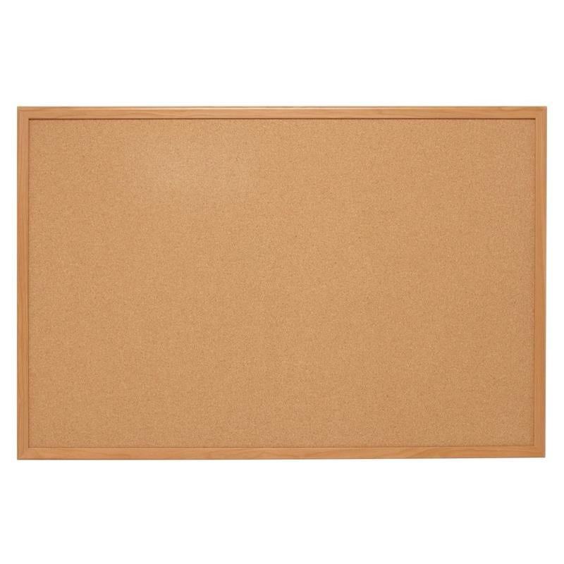 Quartet Natural Cork Bulletin Board, 48in x 36in, Wood Frame With Oak Finish MPN:85352