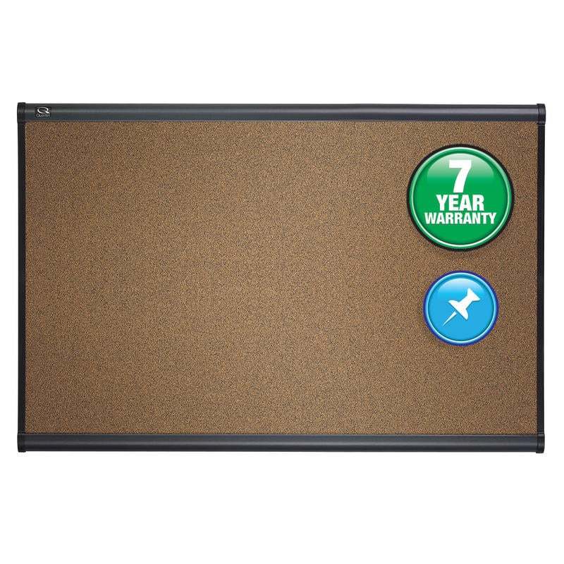 Quartet Select Prestige Color Cork Bulletin Board, 24in x 36in, Aluminum Frame With Graphite Finish MPN:B243G