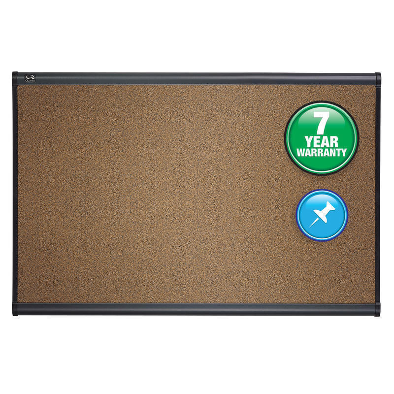 Quartet Select Prestige Color Cork Bulletin Board, 36in x 48in, Aluminum Frame With Graphite Finish MPN:B244G