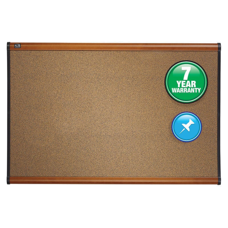 Quartet Select Prestige Color Cork Bulletin Board, 48in x 36in, Aluminum Frame With Light Cherry Finish MPN:B244LC