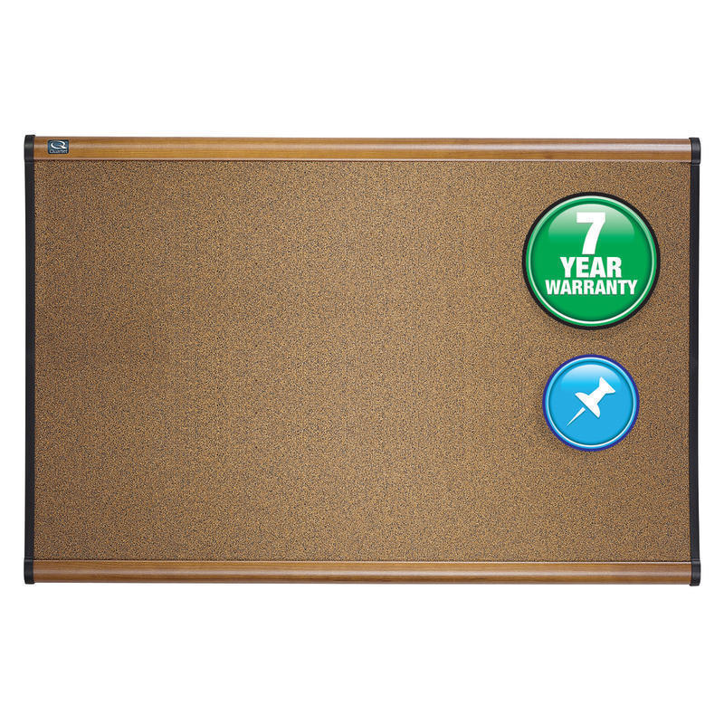 Quartet Select Prestige Color Cork Bulletin Board, 36in x 48in, Aluminum Frame With Maple Finish MPN:B244MA