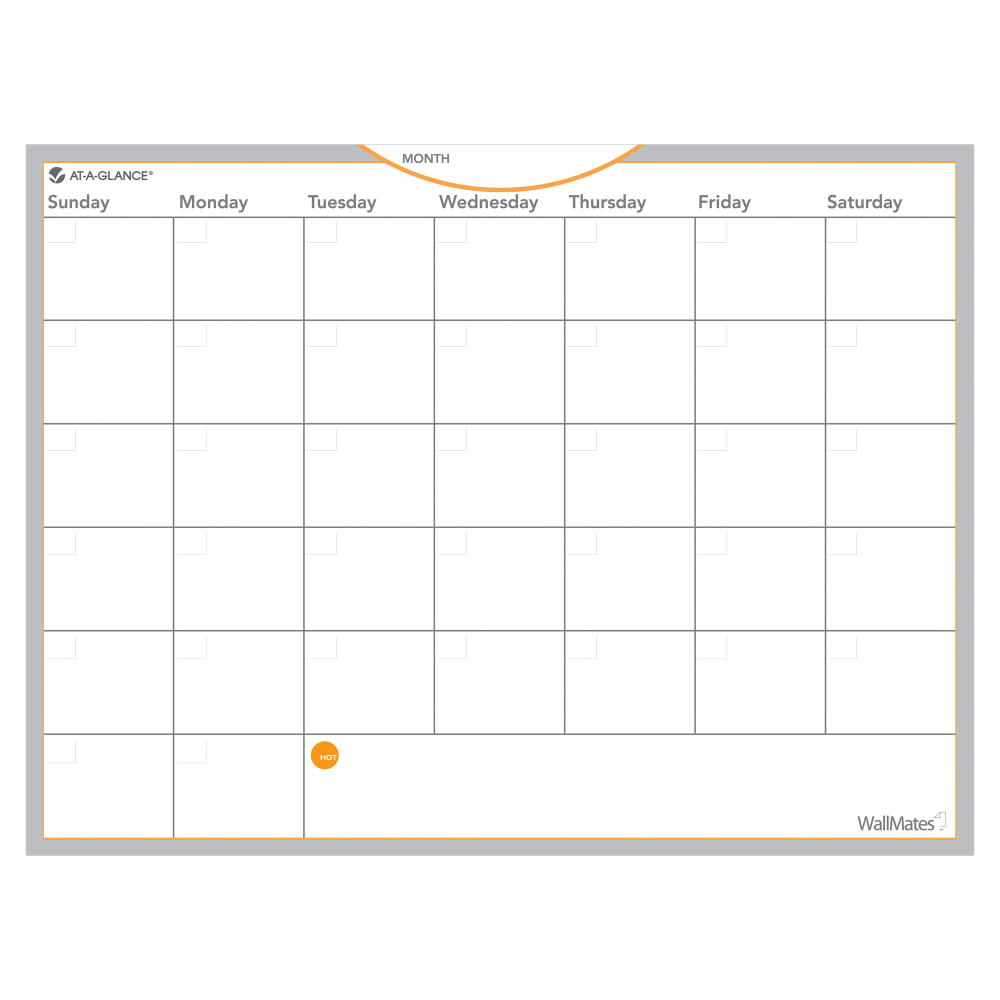 AT-A-GLANCE WallMates Dry-Erase Calendar Surface, 18in x 24in, Monthly Undated (Min Order Qty 5) MPN:AW502028