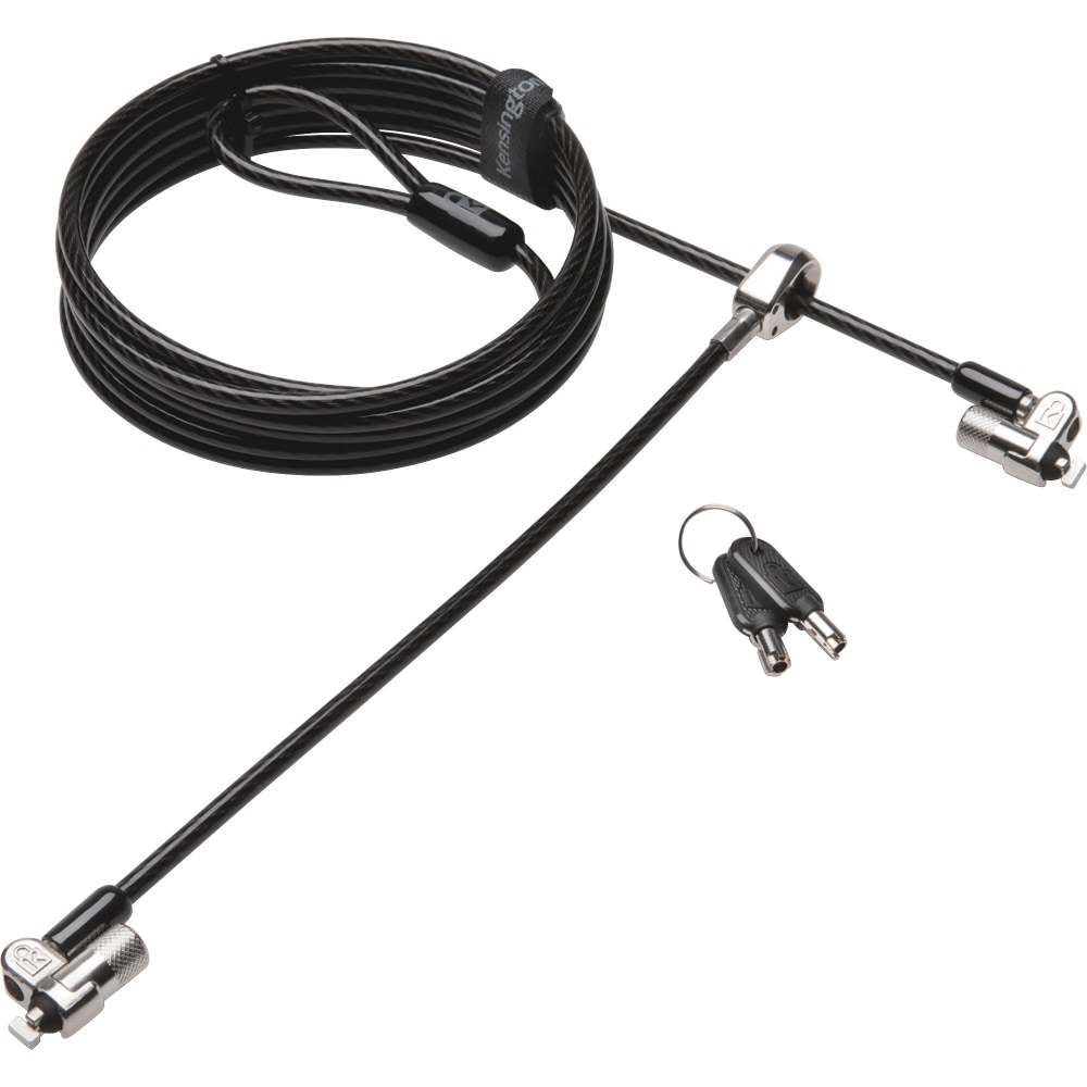 Kensington MicroSaver Cable Lock - Keyed Lock - Black, Silver - Carbon Steel - 8 ft - For Notebook, Tablet MPN:65048