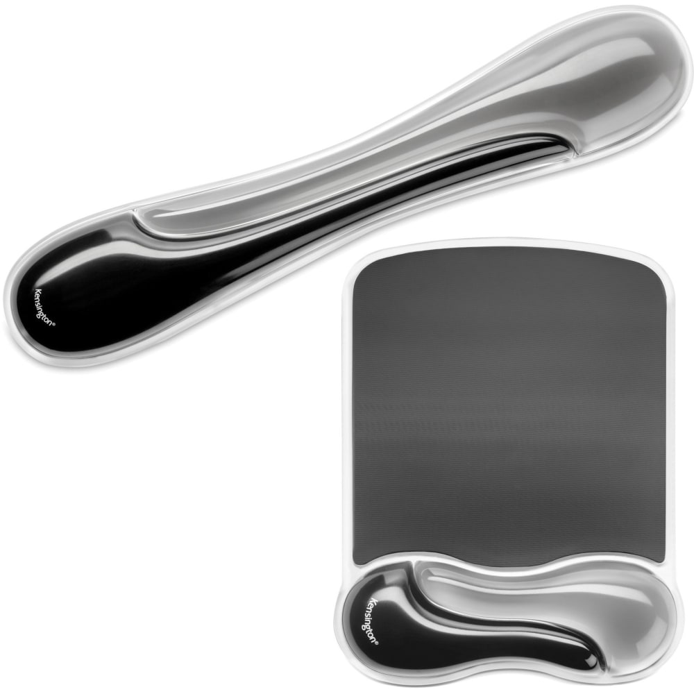 Kensington Duo Gel Mouse Pad Wrist Rest - 1.70in x 11.40in Dimension - Gray - Gel - 1 Pack (Min Order Qty 2) MPN:52500