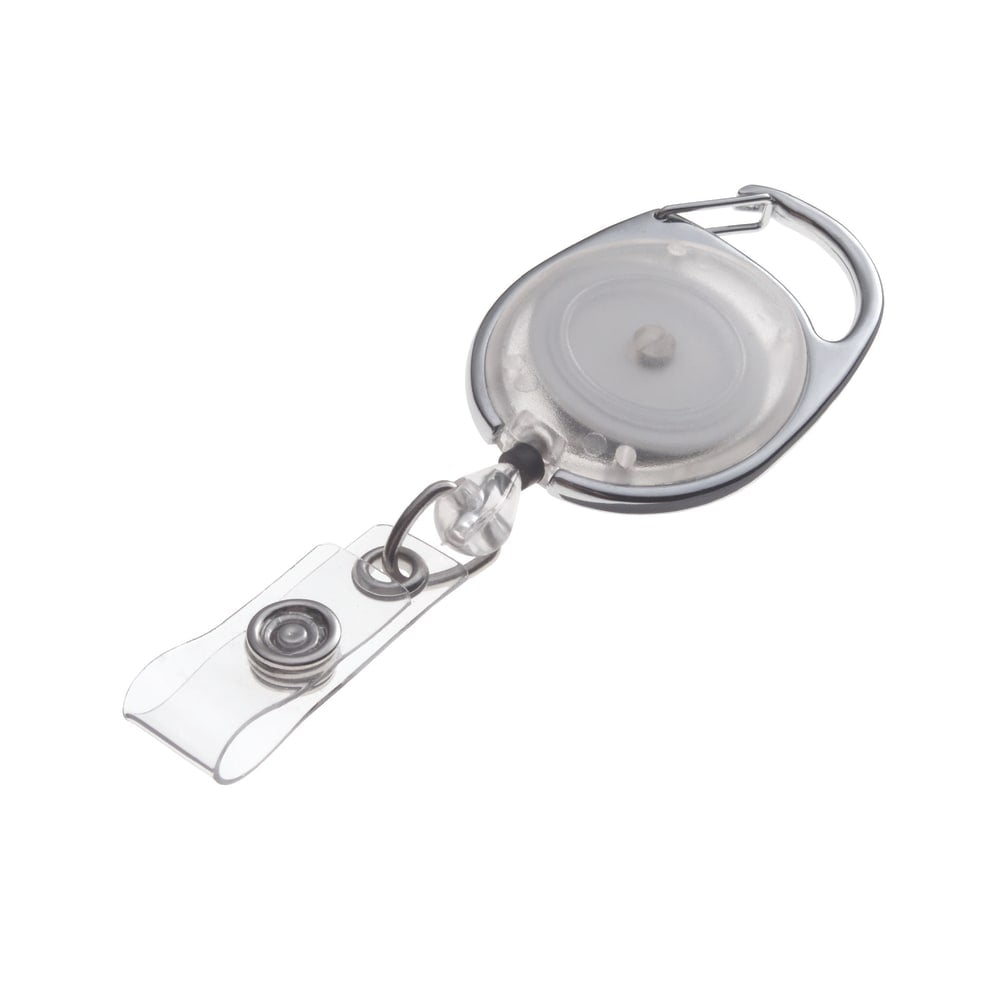 Swingline GBC Translucent Retractable Carabiner Badge Reels, Clear, Pack Of 25 MPN:3748080