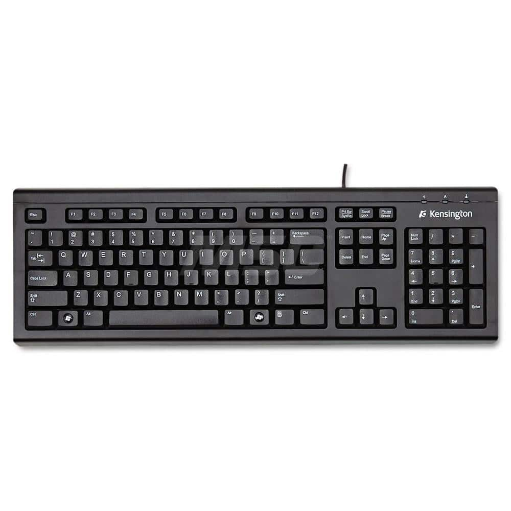 Keyboard For Life Slim Spill-Safe Keyboard, 104 Keys, Black MPN:KMW64370