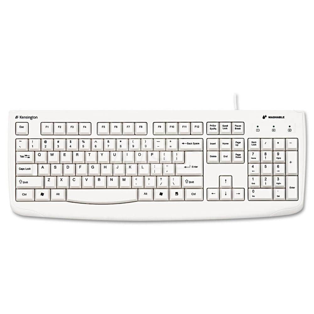 Pro Fit Usb Washable Keyboard, 104 Keys, White MPN:KMW64406