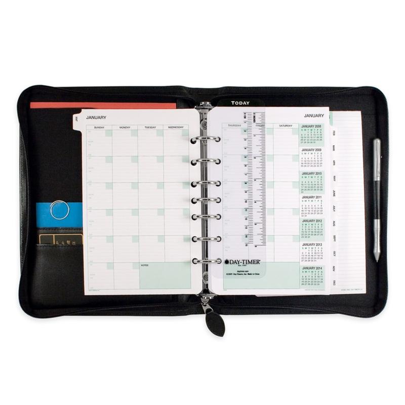 Day-Timer Bonded Leather Binder And Starter Set Organizer, 5 1/2in x 8 1/2in, Black (Min Order Qty 2) MPN:4174501A