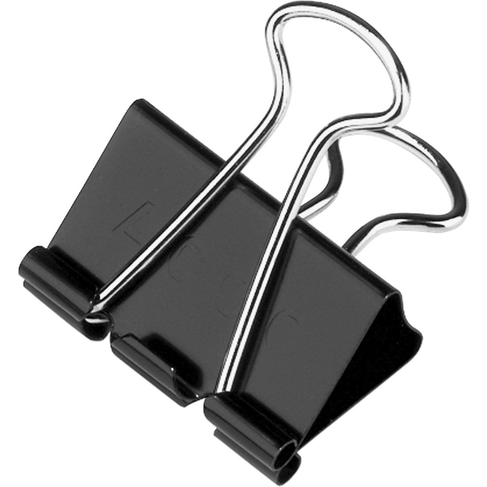 ACCO Binder Clips, 1.25in W, 0.625in Capacity, Black/Silver, Pack Of 12 (Min Order Qty 25) MPN:72050