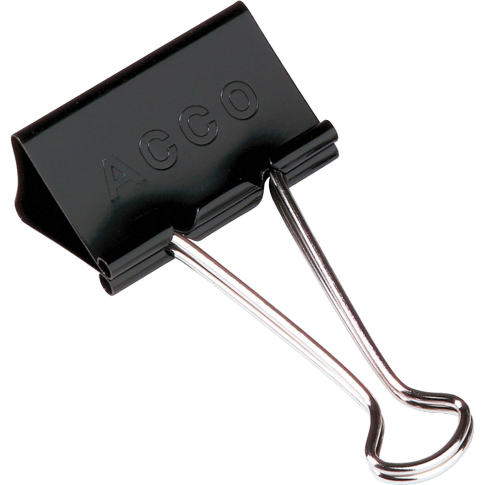 ACCO Binder Clips, Large, Black, Box Of 12 (Min Order Qty 10) MPN:A7072100