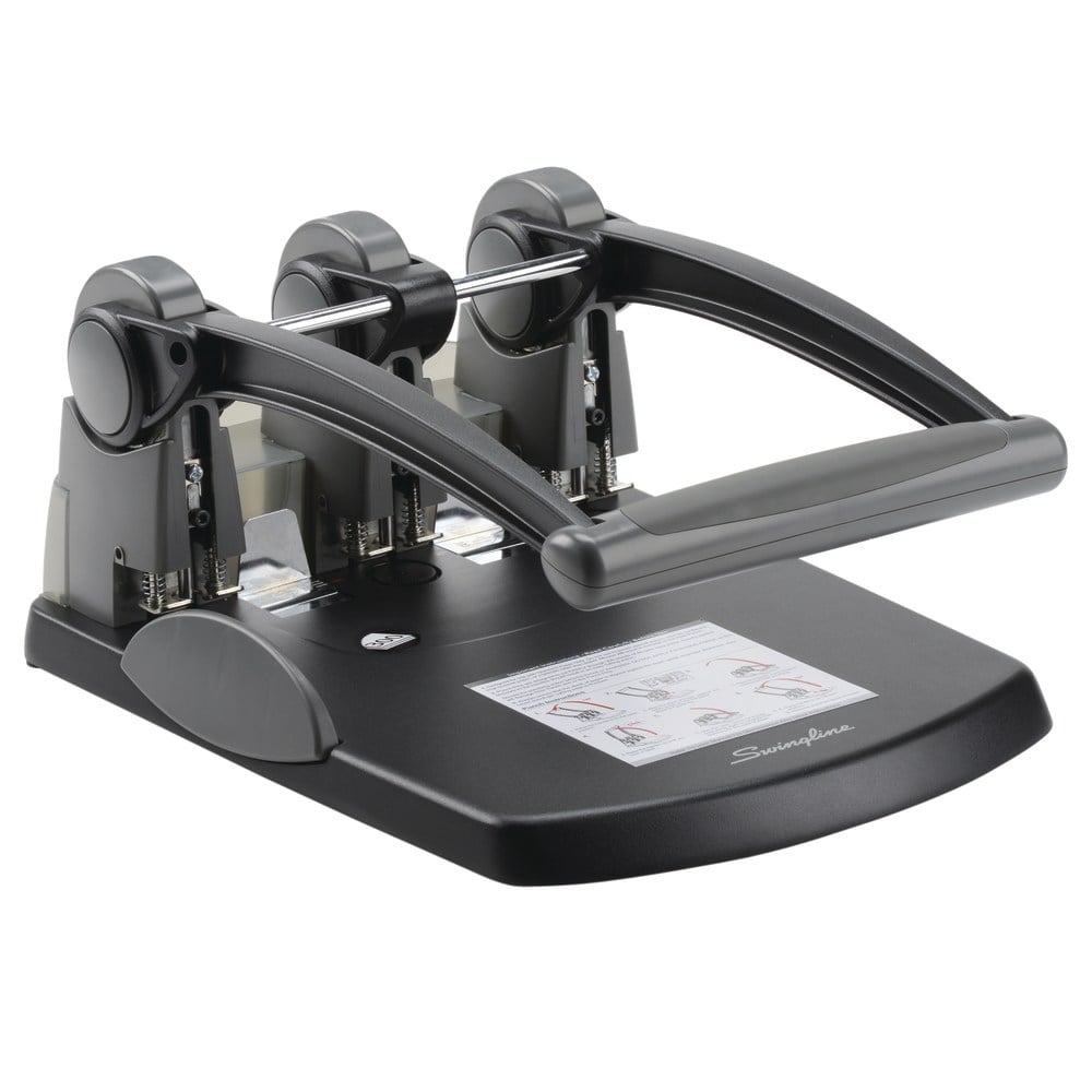 Swingline Extra-High Capacity 3-Hole Punch, 7 3/4in x 12 3/8in x 17 1/8in, Black/Gray MPN:A7074194