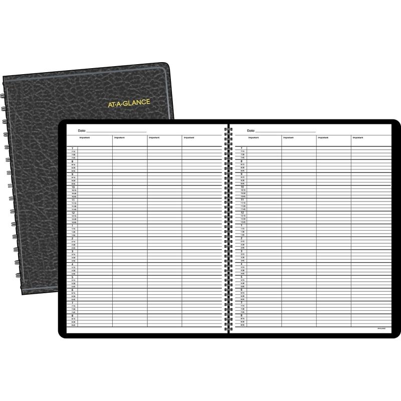 AT-A-GLANCE 4-Person Group Undated Daily Appointment Book, 8 1/2in x 11in, 30% Recycled, Black (8031005) (Min Order Qty 2) MPN:8031005