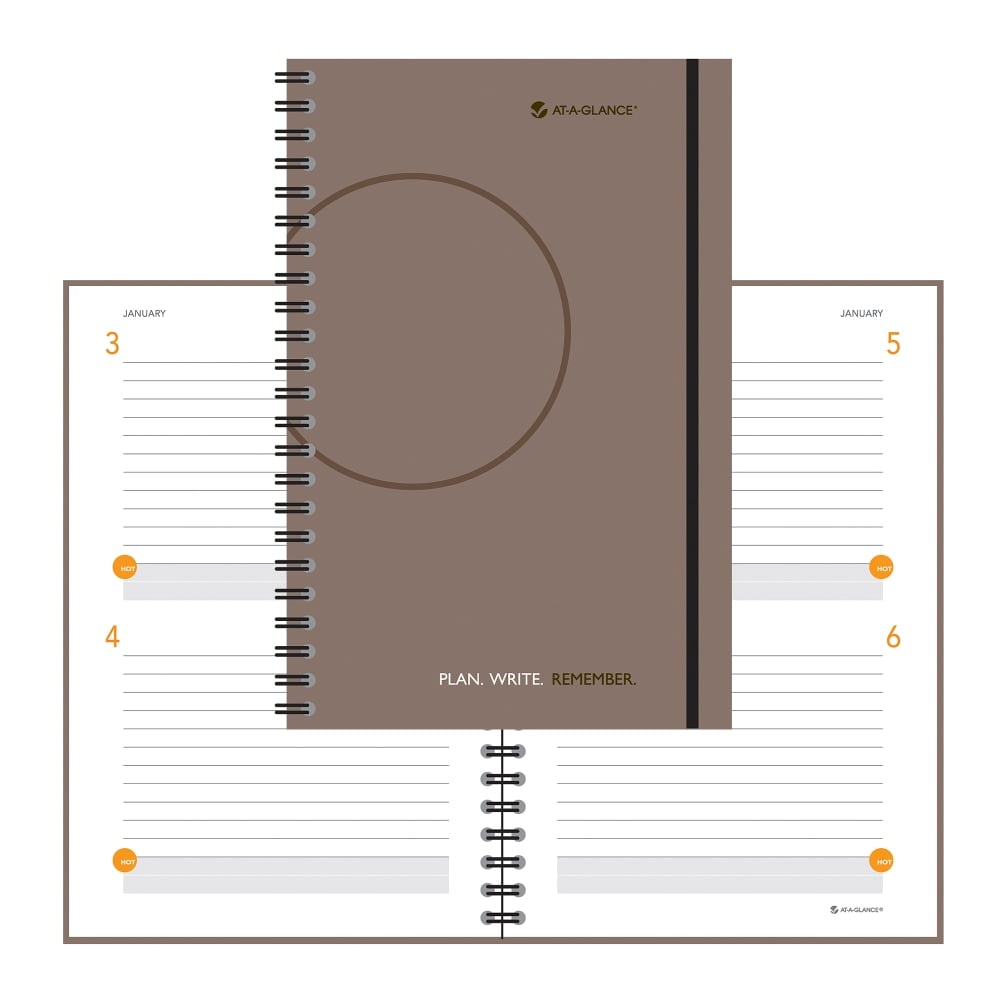 AT-A-GLANCE Plan. Write. Remember. Two Days Per Page Planning Notebook, Undated, 6in x 9in, Black (Min Order Qty 5) MPN:80620300