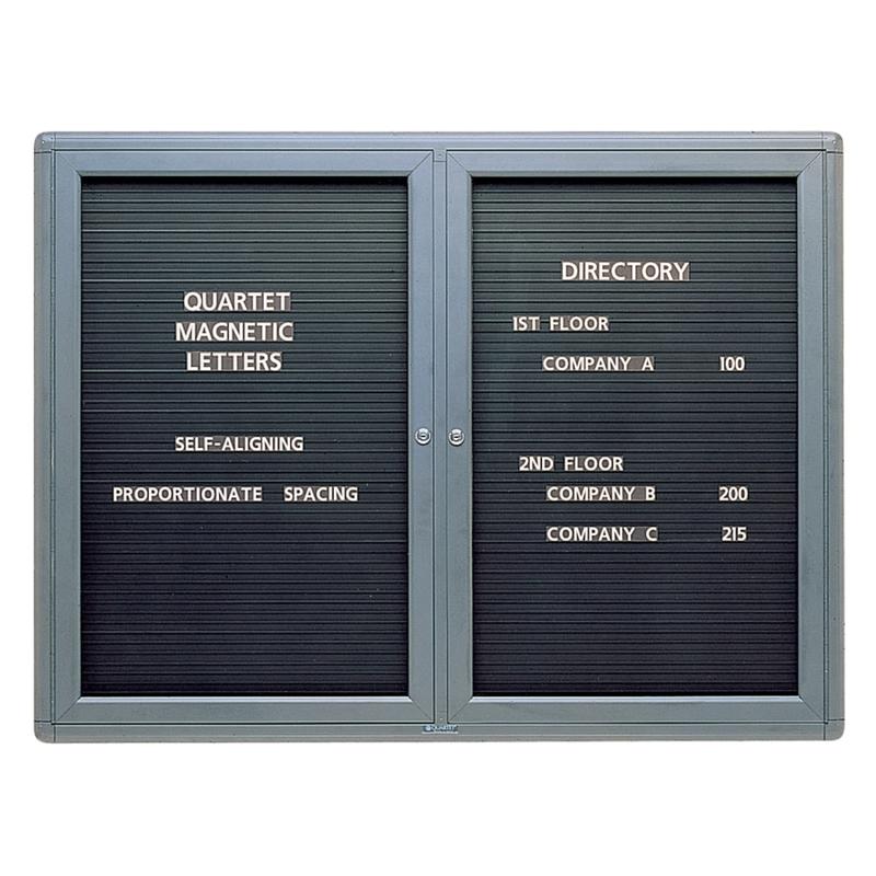 Quartet Enclosed Magnetic Letter Board, 48in x 36in, Metal Frame With Black Finish MPN:2964LM