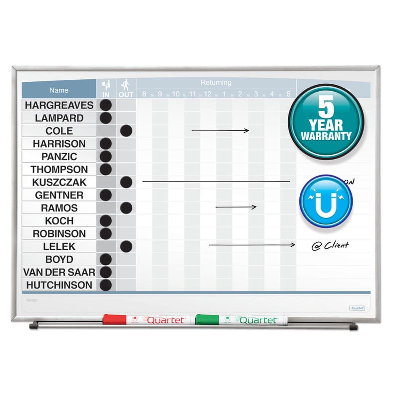 Quartet Matrix Magnetic Dry-Erase In/Out Board, 23in x 16in, Aluminum Frame With Silver Finish MPN:33704