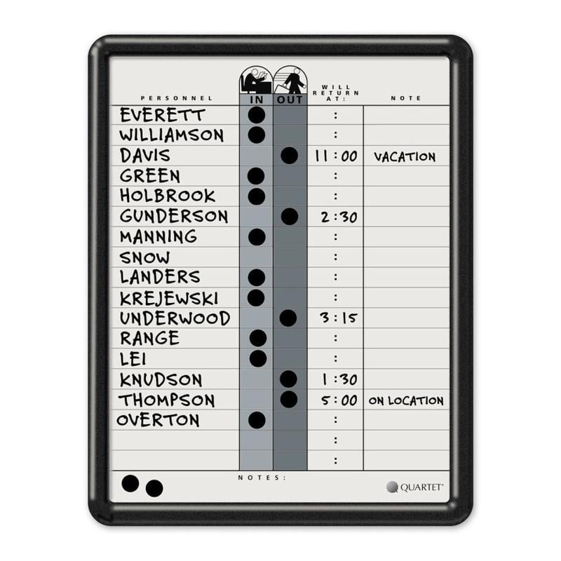 Quartet Classic Gray In/Out Board, 11in x 14in, Aluminum Frame With Black Finish (Min Order Qty 2) MPN:750