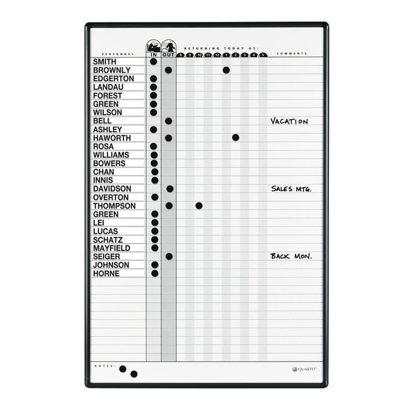 Quartet Classic DuraMax Magnetic Dry-Erase In/Out Board, 24in x 36in, Aluminum Frame With Black Finish MPN:783G