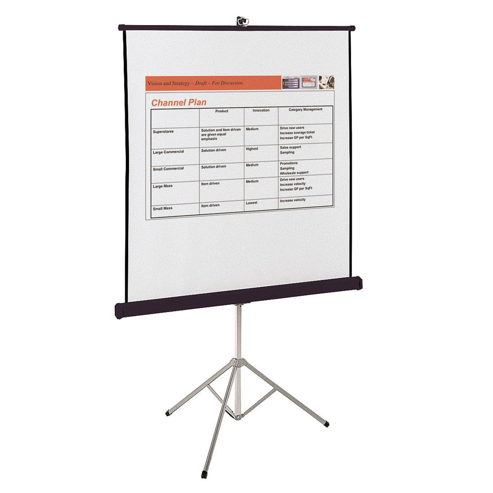 Quartet Portable Tripod Projection Screen, 70in x 70in MPN:570S