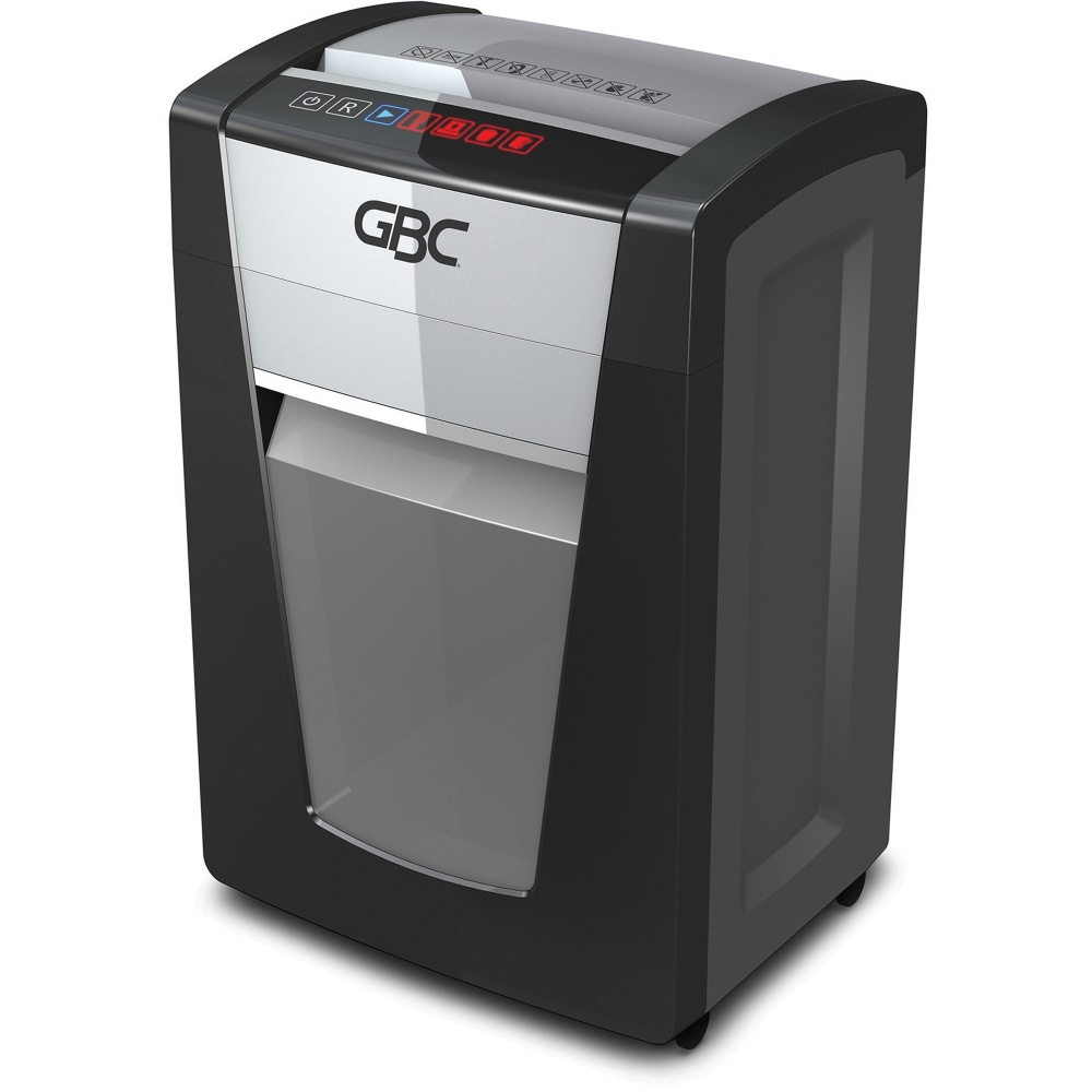 GBC ShredMaster SX20-08 Cross-Cut Paper Shredder - Non-continuous Shredder - Super Cross Cut - 20 Per Pass - for shredding Paper, Staples, Paper Clip - P-4 - 4 Hour Run Time - 8 gal Wastebin Capacity - Black, Chrome MPN:1758502