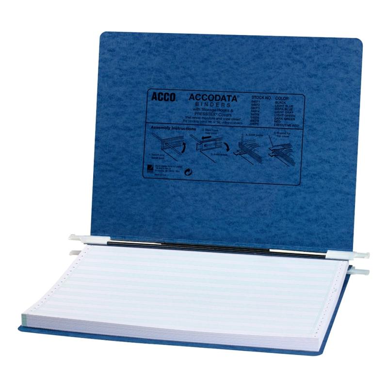 Wilson Jones Presstex Data Binder With Retractable Hooks, 14 7/8in x 11in, Dark Blue (Min Order Qty 5) MPN:A7026013A