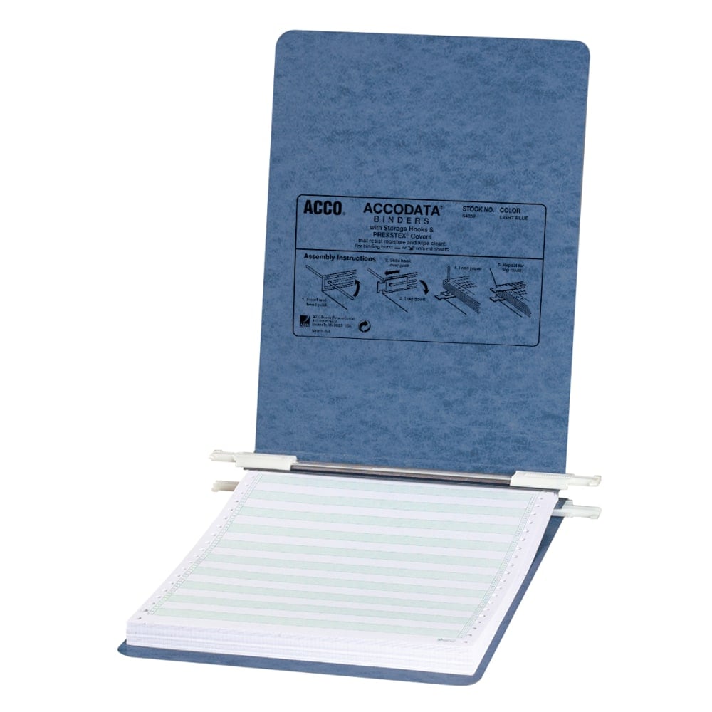 Wilson Jones Presstex Data Binder With Retractable Hooks, 60% Recycled, Light Blue (Min Order Qty 4) MPN:A7054052