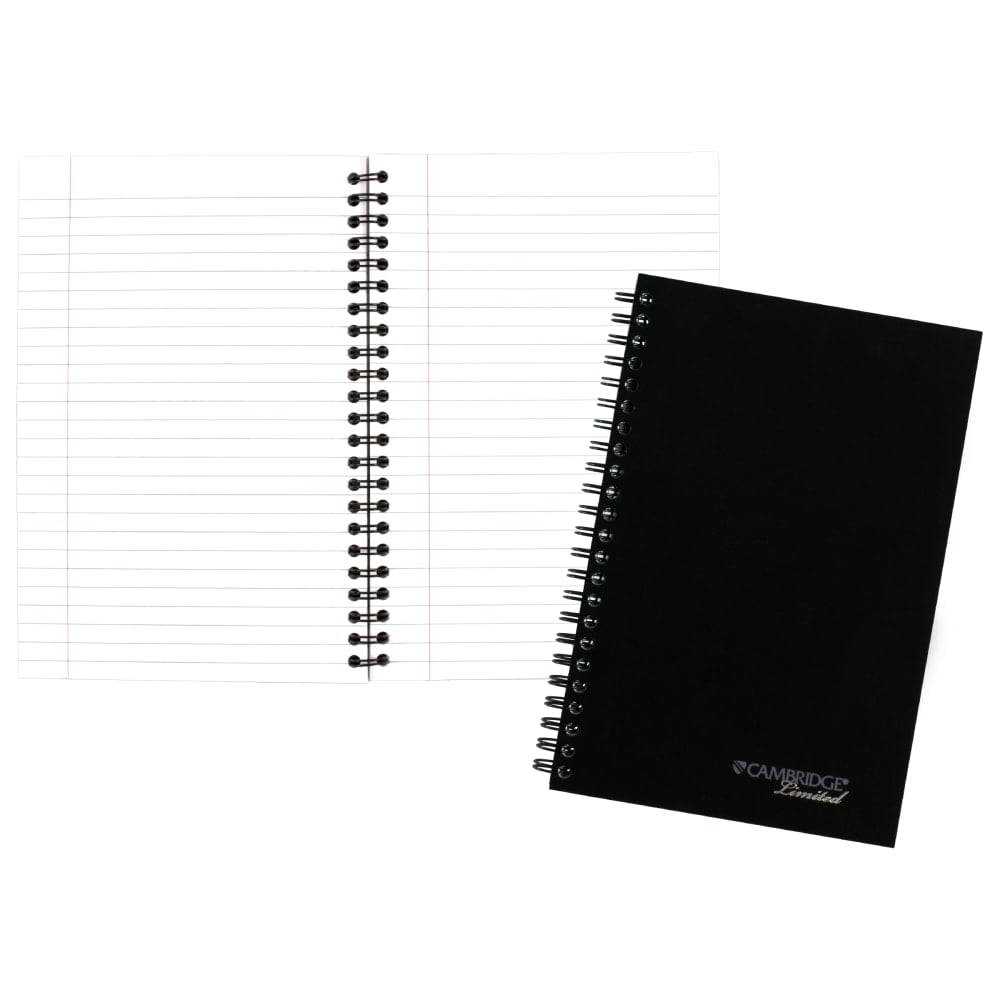 Cambridge Limited 30% Recycled Business Notebook, 4 7/8in x 8in, 1 Subject, Legal Ruled, 80 Sheets, Black (06074) (Min Order Qty 7) MPN:06074