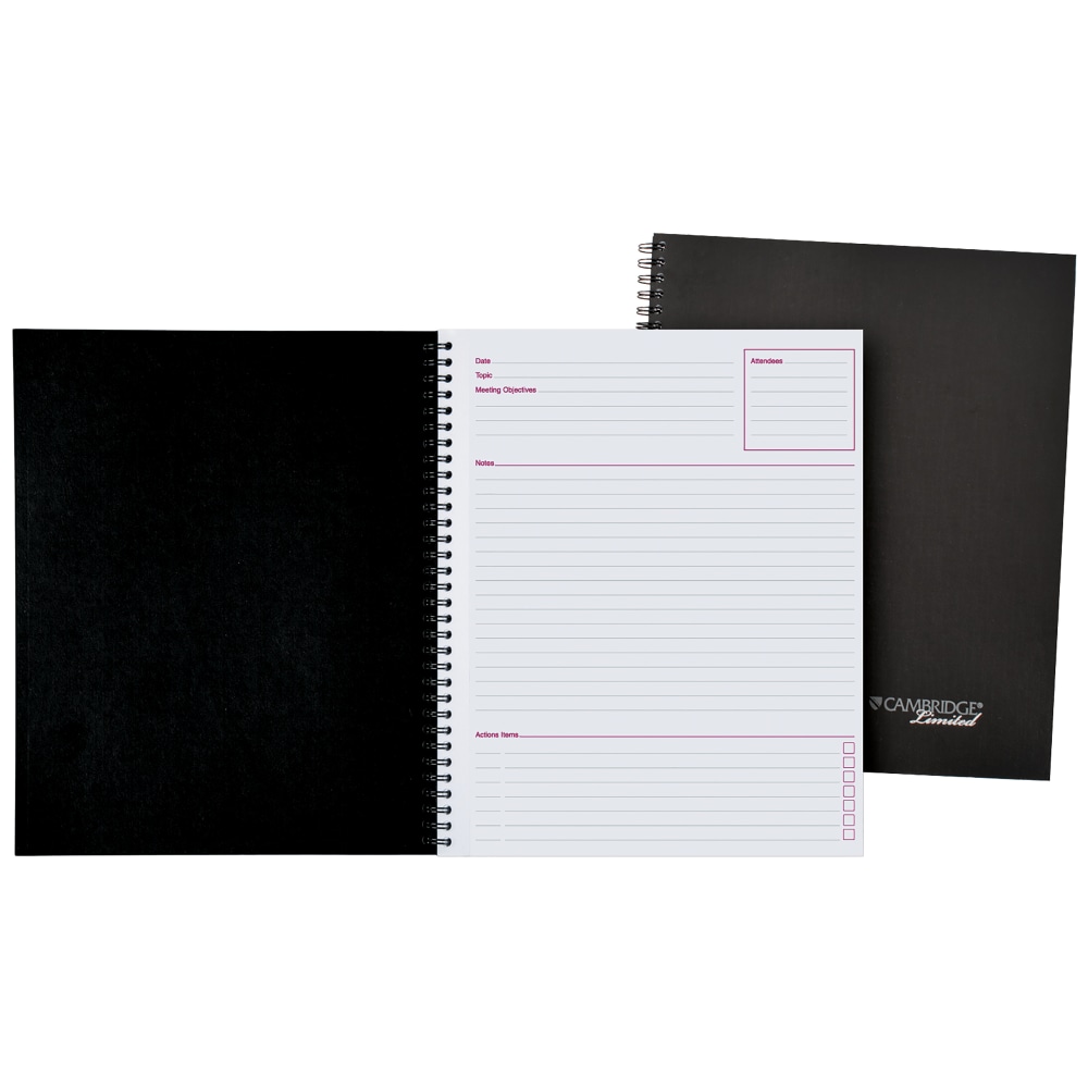 Cambridge Limited 30% Recycled Business Notebook, 8 1/2in x 11in, 1 Subject, Legal Ruled, 80 Sheets, Black (06132) (Min Order Qty 6) MPN:06132