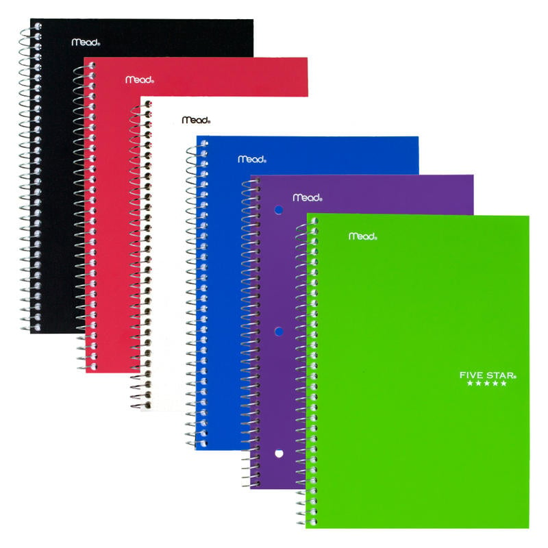 Five Star Notebook, 6in x 9 1/2in, 2 Subjects, College Ruled, 100 Sheets (Min Order Qty 12) MPN:06180