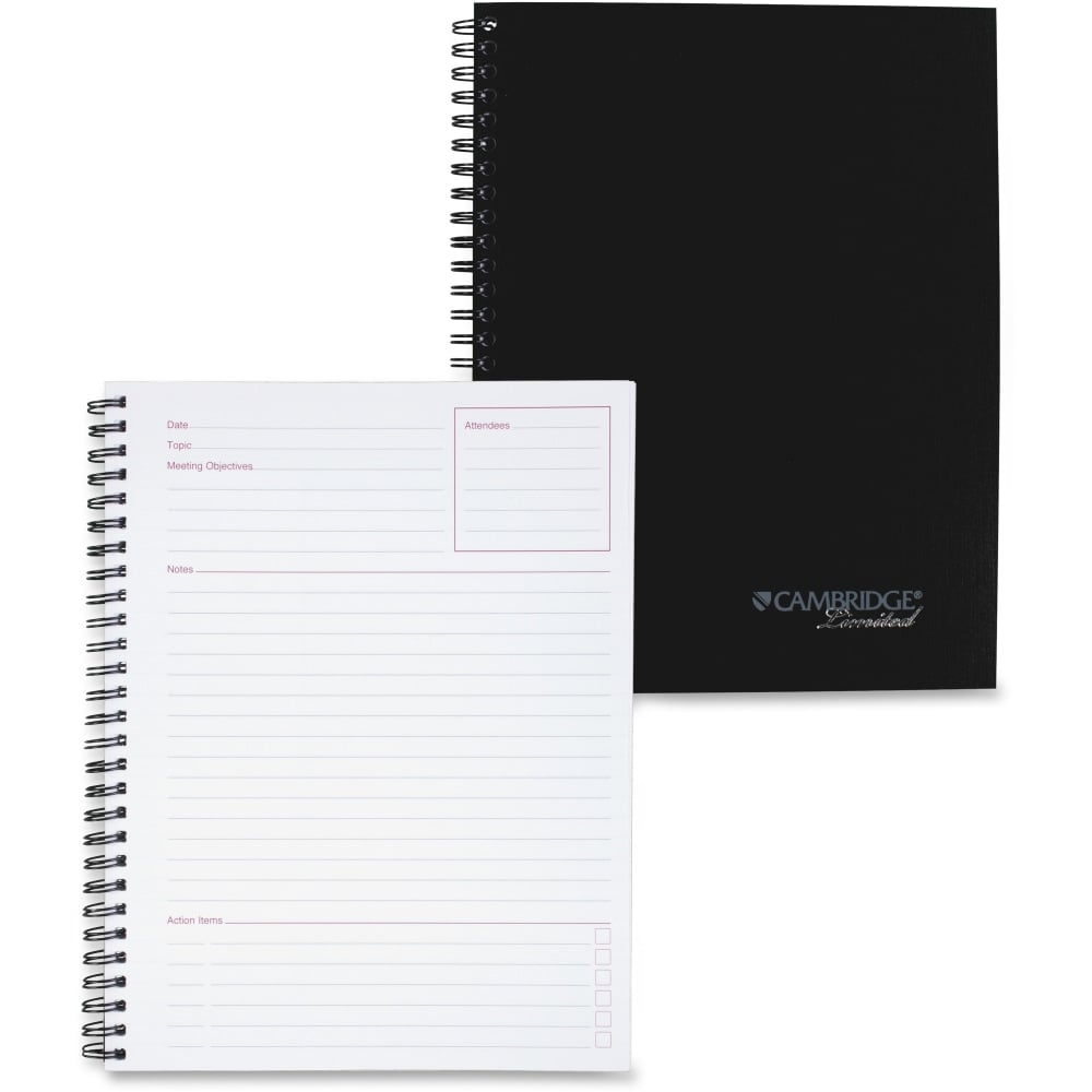 Mead Limited Meeting Notebook, 7-1/4in x 9-1/2in, 80 Pages, Black (Min Order Qty 6) MPN:06982