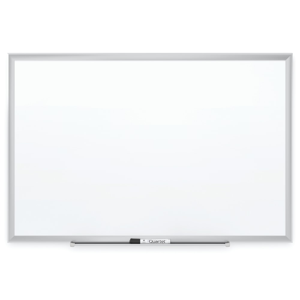 Quartet Magnetic Porcelain Dry-Erase Whiteboard, 48in x 72in, Aluminum Frame With Silver Finish MPN:2547