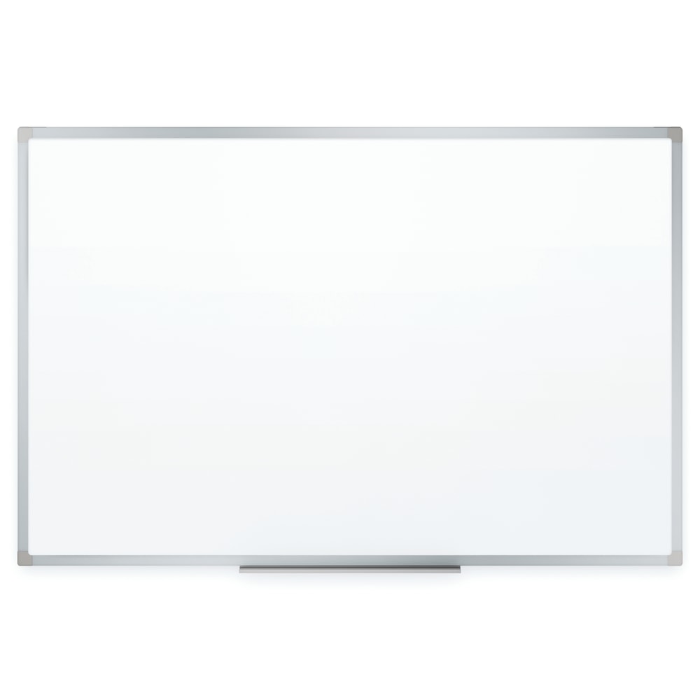 Mead Melamine Non-Magnetic Dry-Erase Whiteboard With Marker Tray, 72in x 48in, Aluminum Frame With Silver Finish MPN:85358