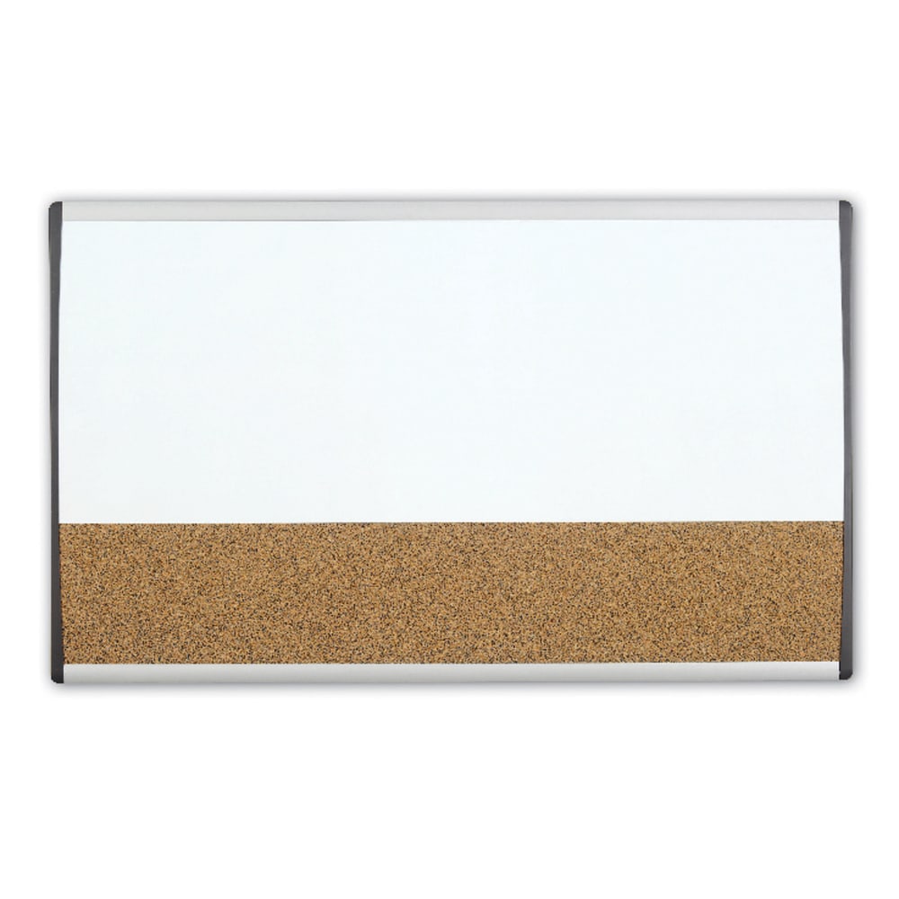 Quartet ARC Magnetic Combination Dry-Erase/Cork Cubicle Board, 30in x 18in, Silver Aluminum Frame MPN:ARCCB3018