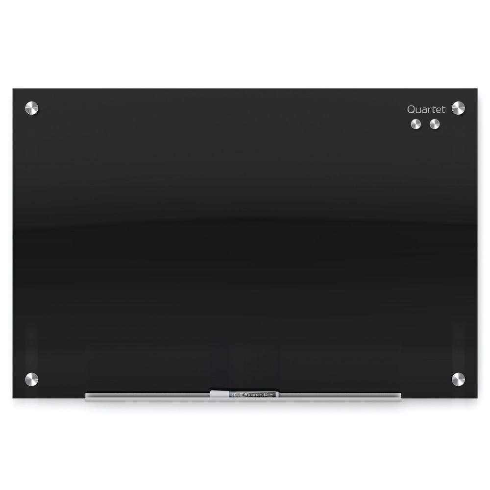 Quartet Infinity Magnetic Glass Marker Unframed Whiteboard, 96in x 48in, Black MPN:G9648B