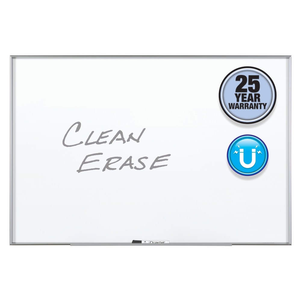 Quartet Nano Magnetic Dry-Erase Whiteboard, 24in x 36in, Aluminum Frame With Silver Finish MPN:NA3624F