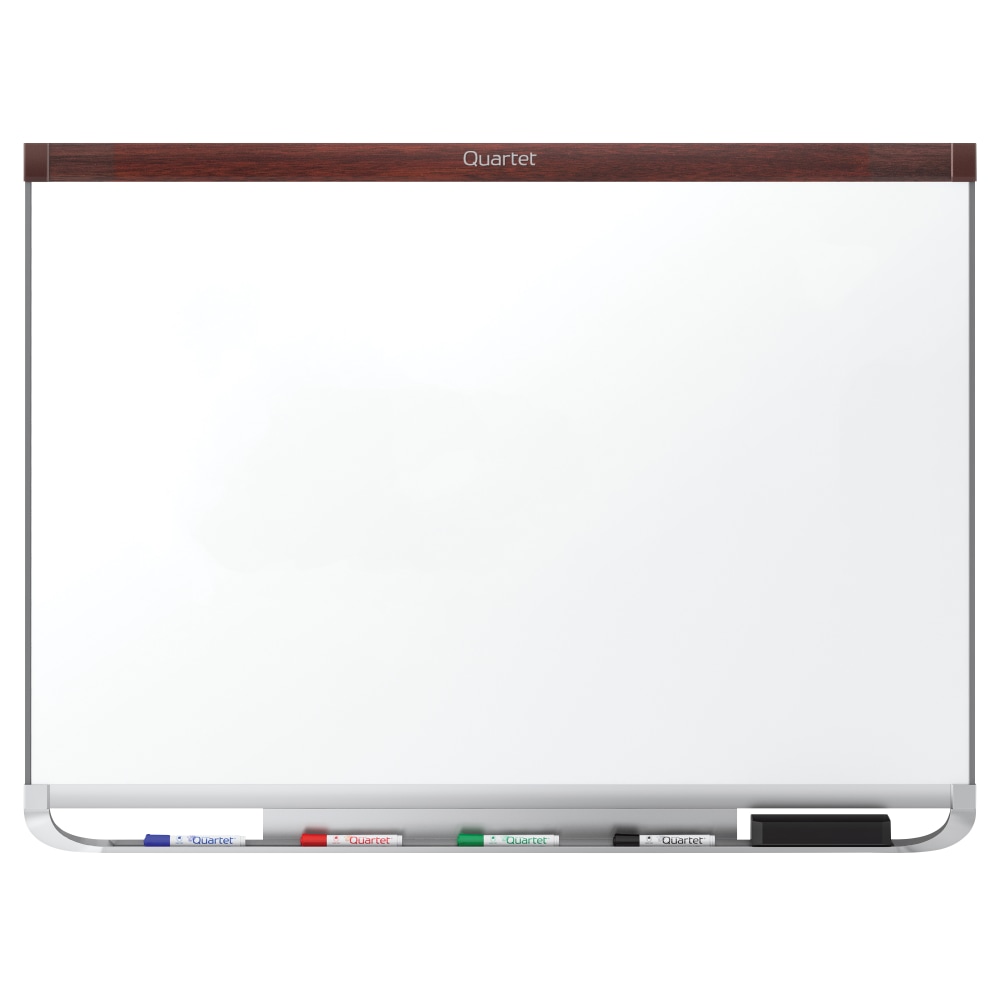 Quartet Prestige 2 DuraMax Porcelain Magnetic Dry-Erase Whiteboard, 48in x 36in, Wood Frame With Mahogany Finish MPN:P554MP2