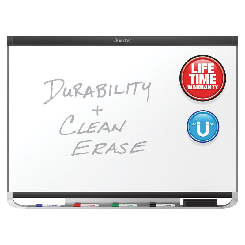 Quartet Prestige 2 DuraMax Porcelain Magnetic Dry-Erase Whiteboard, 96in x 48in, Aluminum Frame With Black Finish MPN:P558BP2