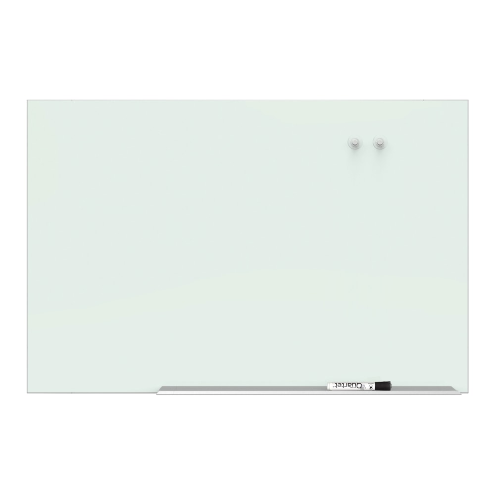 Quartet Element Framed Magnetic Glass Dry-Erase Whiteboard, 85in x 48in, Aluminum Frame With Silver Finish MPN:QRTG8548E