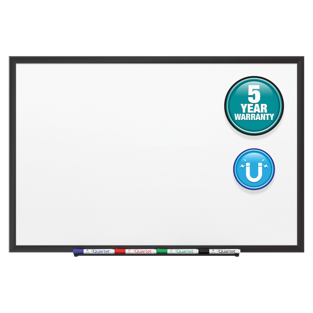 Quartet Classic Magnetic Dry-Erase Whiteboard, 24in x 36in, Aluminum Frame With Black Finish MPN:SM533B