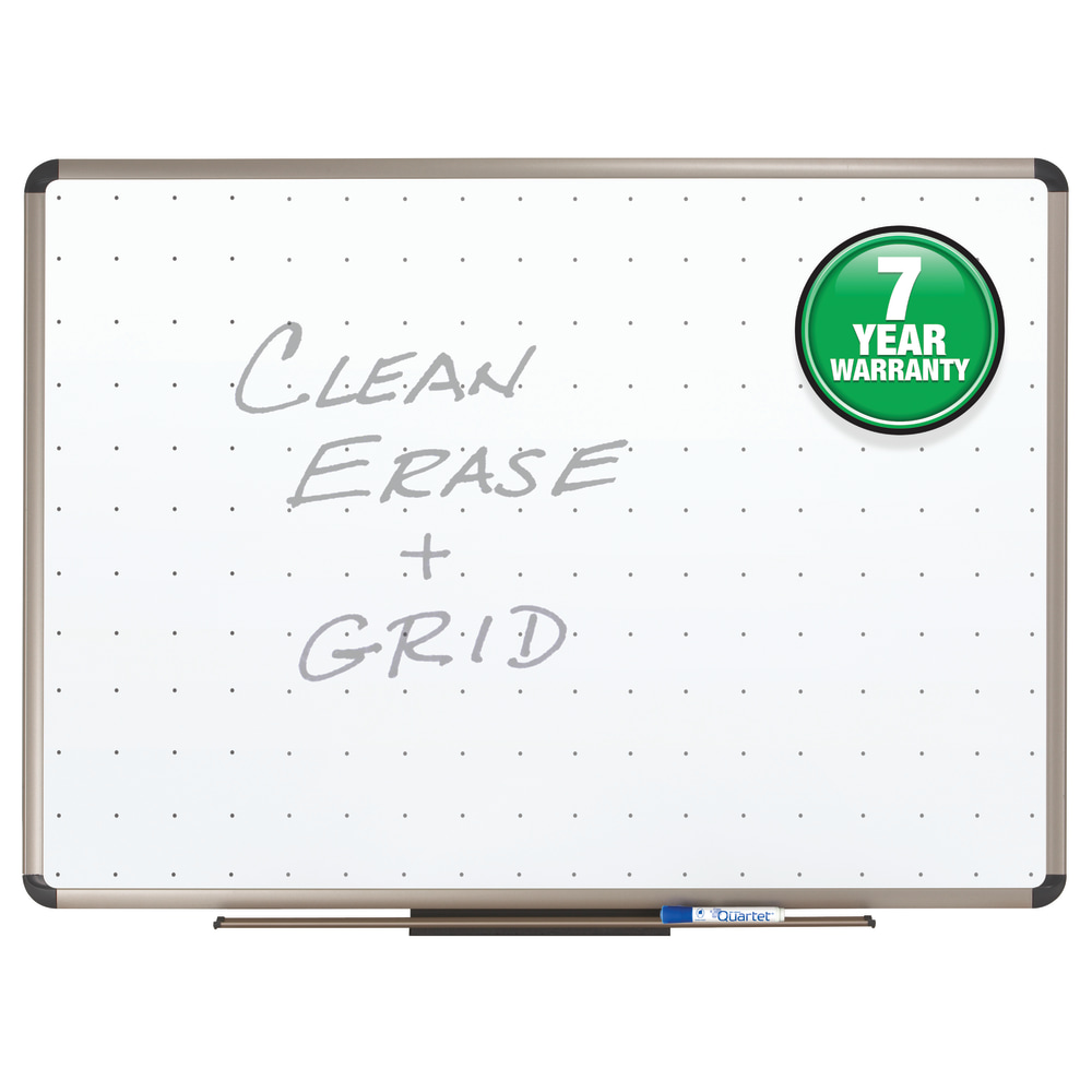 Quartet Prestige Euro Total Erase Dry-Erase Whiteboard, 18in x 24in, Metal Frame With Titanium Finish (Min Order Qty 2) MPN:TE561T