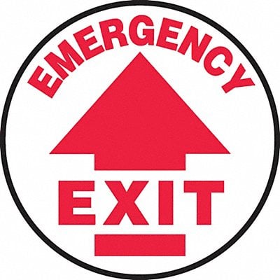 Floor Sign Emergency Exit 17 X17 MPN:MFS701