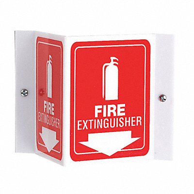 Fire Extinguisher Sign 6X8-1/2 WHT/R MPN:PSP618