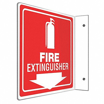 Fire Extinguisher Sign 8X8 WHT/R PS MPN:PSP729