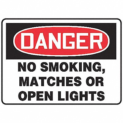 Danger No Smoking Sign 10X14 PLSTC MPN:MSMK136VP