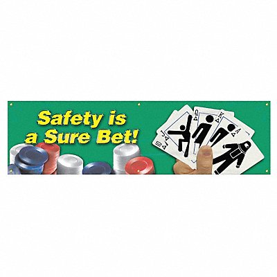 Safety Banner 28in x 96in Poly Sheeting MPN:MBR822